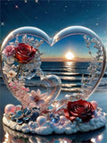 Heart Rose 5d Diy Diamond Painting Kits UK Handwork Hobby FL4707