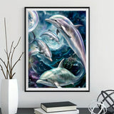 Dolphin 5d Diy Diamond Painting Kits UK Handwork Hobby FL4483