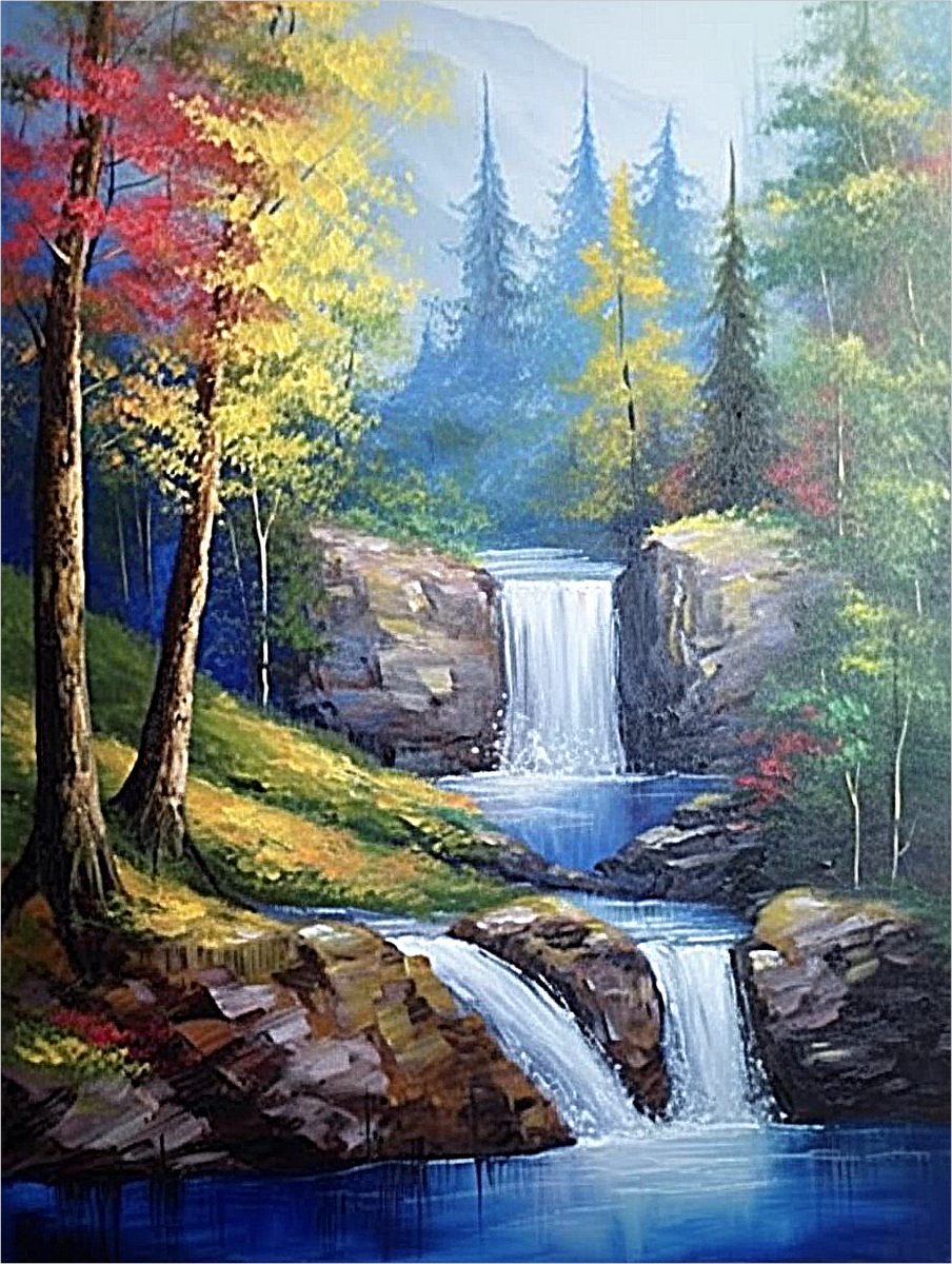Color Butterfly Waterfall Landscape 5D DIY Diamond Painting Kit