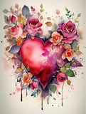 Heart 5d Diy Diamond Painting Kits UK Handwork Hobby MJ8035