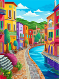 Town 5d Diy Diamond Painting Kits UK Handwork Hobby MJ8615