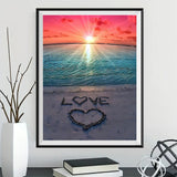 Heart Beach 5d Diy Diamond Painting Kits UK Handwork Hobby NA0986