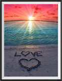 Heart Beach 5d Diy Diamond Painting Kits UK Handwork Hobby NA0986