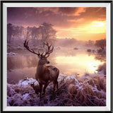 Landscape Deer 5d Diy Diamond Painting Kits UK Handwork Hobby FL4222