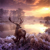 Landscape Deer 5d Diy Diamond Painting Kits UK Handwork Hobby FL4222