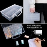 64 Grids 5D Diamond Painting Box Storage Containers Diamond With 200pcs Label Stickers DT9001