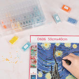 64 Grids 5D Diamond Painting Box Storage Containers Diamond With 200pcs Label Stickers DT9001