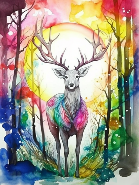 Deer 5d Diy Diamond Painting Kits UK Handwork Hobby MJ9309