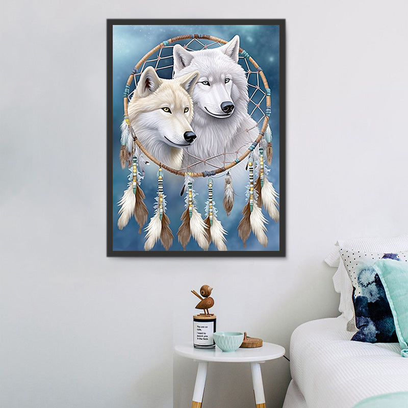 Dream Catcher Wolf 5d Diy Diamond Painting Kits UK Handwork Hobby