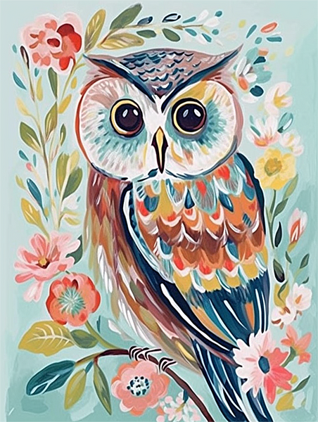 Owl 5d Diy Diamond Painting Kits UK Handwork Hobby MJ9784