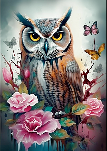 Owl 5d Diy Diamond Painting Kits UK Handwork Hobby MJ9785