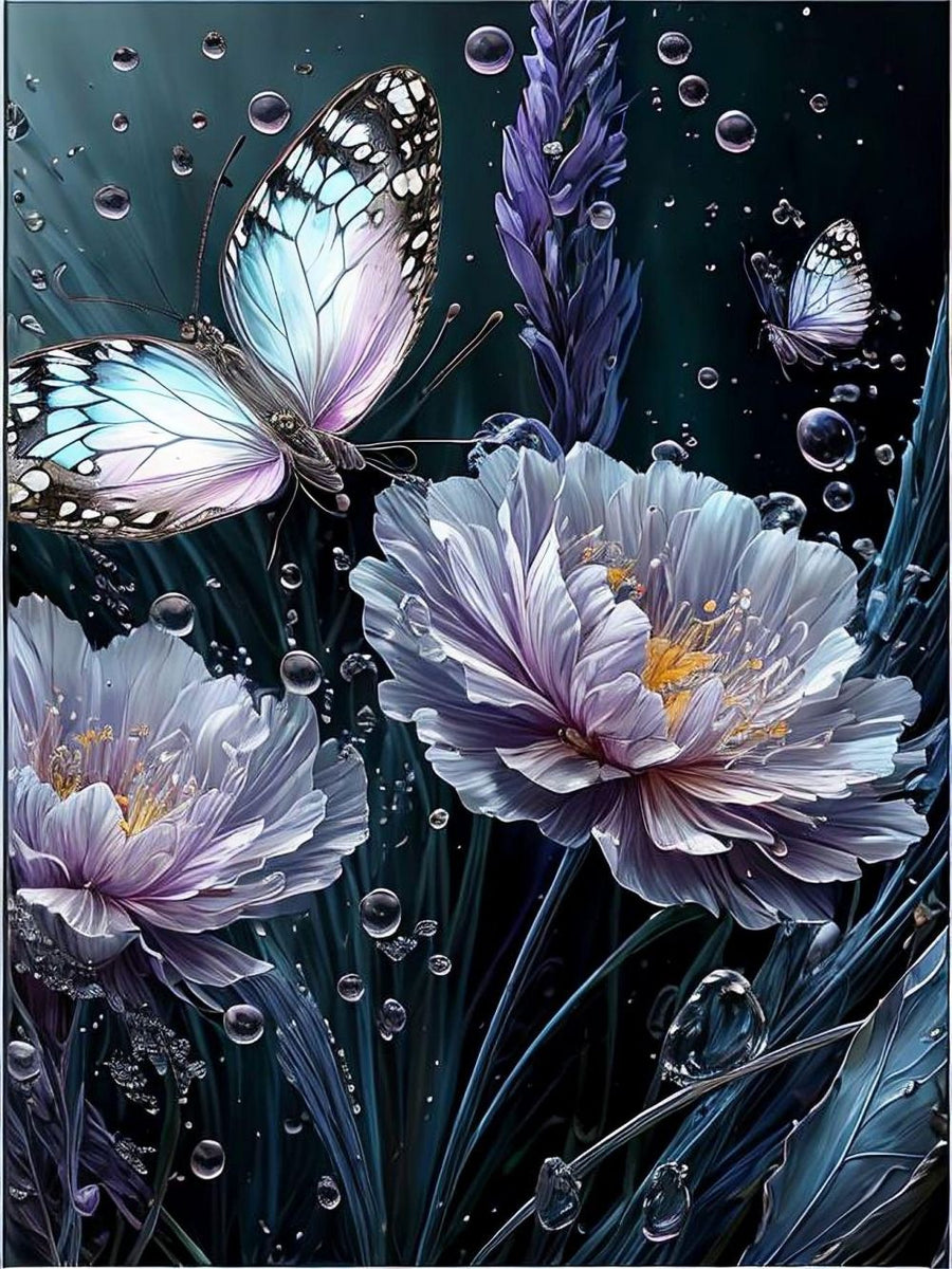 Butterfly Flower 5d Diy Diamond Painting Kits UK Handwork Hobby FL2220 ...
