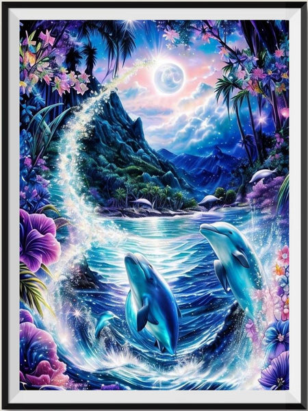 Dolphin 5d Diy Diamond Painting Kits UK Handwork Hobby FL4481