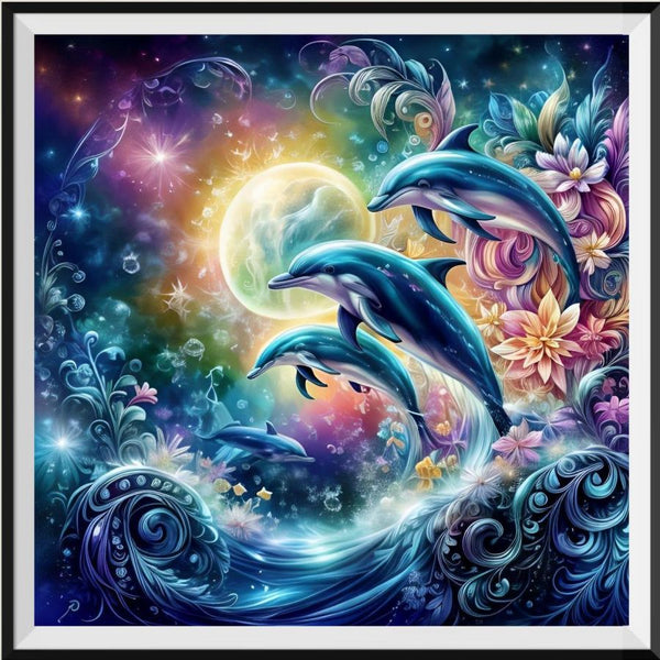 Dolphin 5d Diy Diamond Painting Kits UK Handwork Hobby FL3288