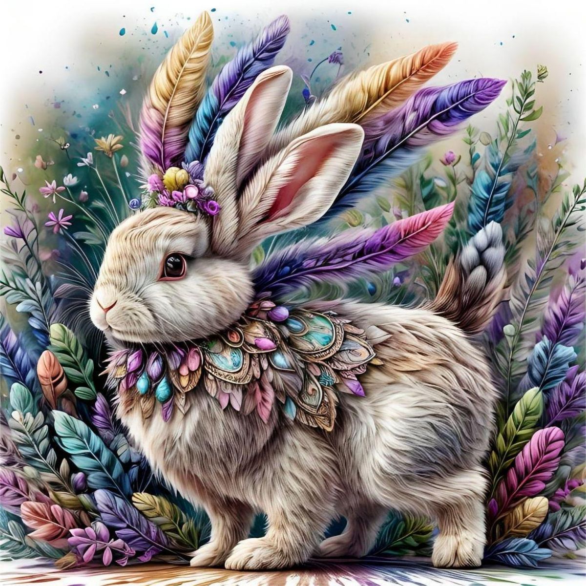 Diamond Dot Rabbit Rabbit 5d Diy Diamond Painting Kits UK Handwork Hobby FL3292 ...