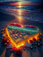 Beach Heart 5d Diy Diamond Painting Kits UK Handwork Hobby FL2349