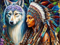 Animal And Human Wolf 5d Diy Diamond Painting Kits UK Handwork Hobby FL4886