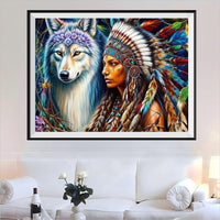 Animal And Human Wolf 5d Diy Diamond Painting Kits UK Handwork Hobby FL4886