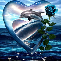 Heart Dolphin 5d Diy Diamond Painting Kits UK Handwork Hobby FL4238