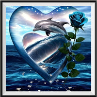 Heart Dolphin 5d Diy Diamond Painting Kits UK Handwork Hobby FL4238