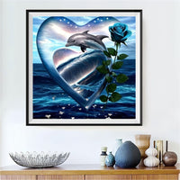 Heart Dolphin 5d Diy Diamond Painting Kits UK Handwork Hobby FL4238