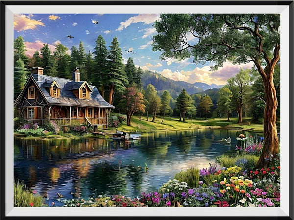 Village 5d Diy Diamond Painting Kits UK Handwork Hobby FL4585