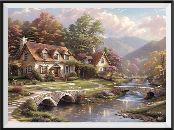 Village 5d Diy Diamond Painting Kits UK Handwork Hobby FL4583