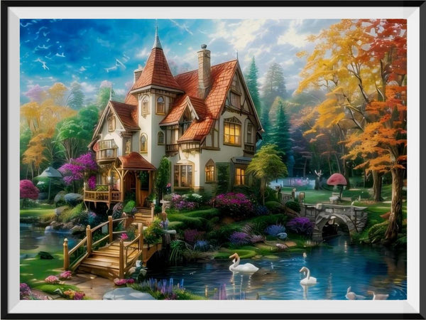 Village 5d Diy Diamond Painting Kits UK Handwork Hobby FL3700