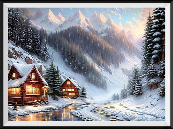 Village 5d Diy Diamond Painting Kits UK Handwork Hobby FL3701