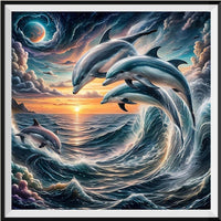 Dolphin 5d Diy Diamond Painting Kits UK Handwork Hobby FL3287