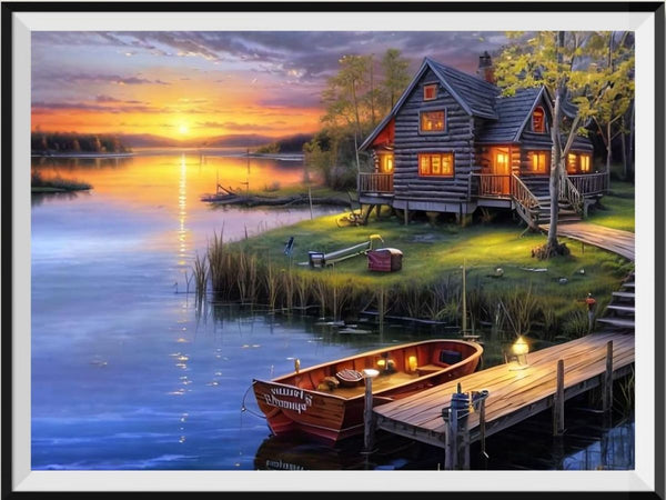 Village 5d Diy Diamond Painting Kits UK Handwork Hobby FL4641