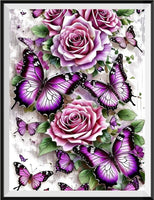 Butterfly Flower 5d Diy Diamond Painting Kits UK Handwork Hobby FL2221