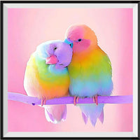 YSCOLOR Diamond Painting 5D - Kit Ricamo Con Diamanti Rotondi - Cinciallegra E Fiori Di Ciliegio 30x40cm