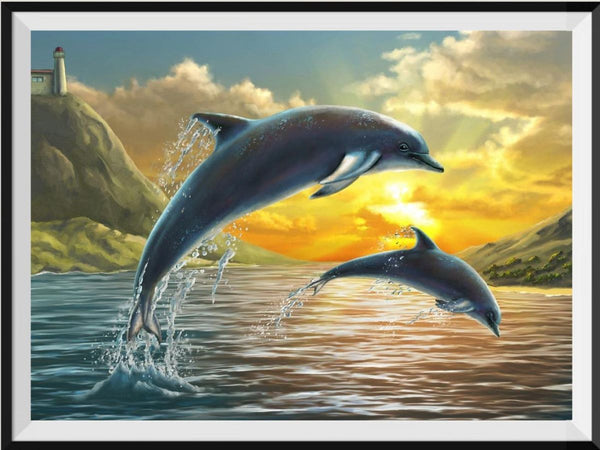 Dolphin 5d Diy Diamond Painting Kits UK Handwork Hobby DS55151083