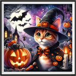 Halloween Cat 5d Diy Diamond Painting Kits UK Handwork Hobby FL8923