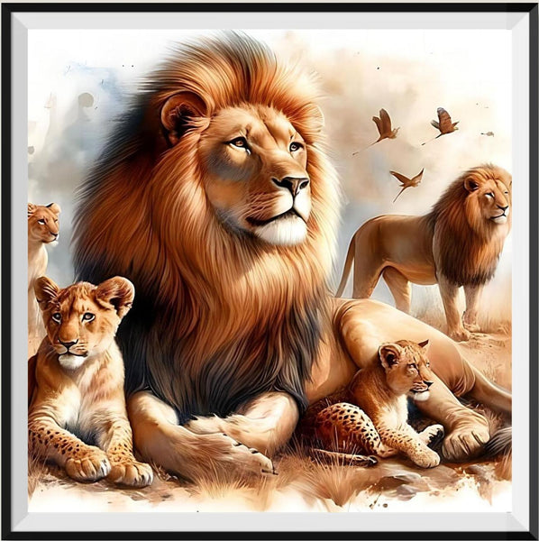 Lion 5d Diy Diamond Painting Kits UK Handwork Hobby FL8211