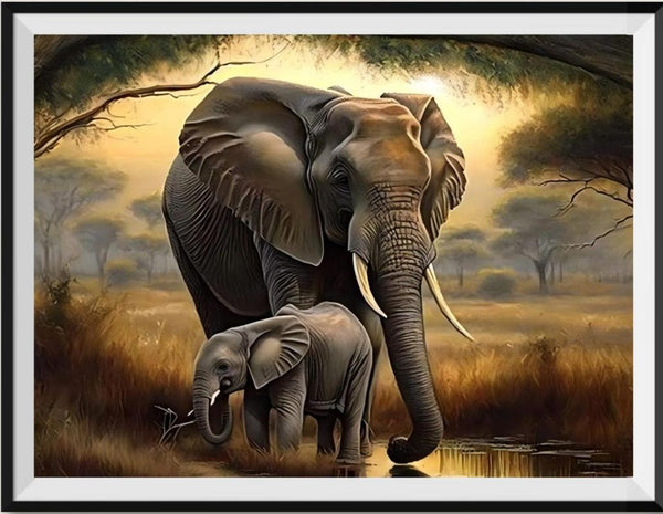 Elephant 5d Diy Diamond Painting Kits UK Handwork Hobby MJ1390