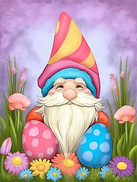 5D Diamond Painting Happy Easter Bunny Gnome Kit