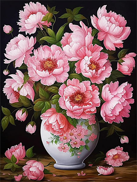 DIY 5D Diamond Painting Kit Pink and White Peony Flower – Ledyp