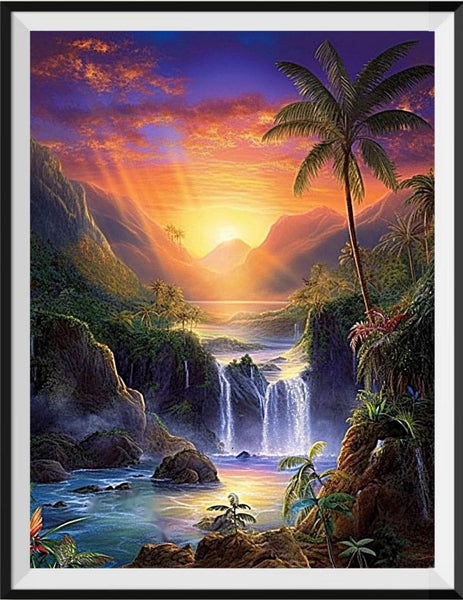 Waterfall 5d Diy Diamond Painting Kits UK Handwork Hobby MJ7202