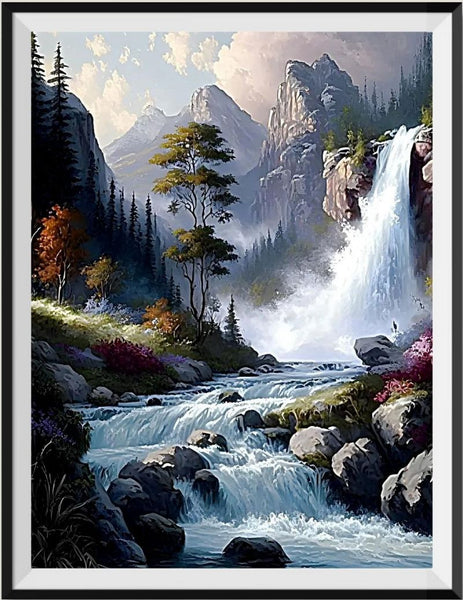 Waterfall 5d Diy Diamond Painting Kits UK Handwork Hobby MJ7215