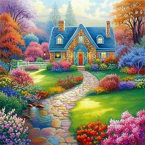 Village 5d Diy Diamond Painting Kits UK Handwork Hobby MJ7255