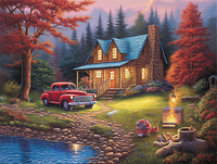 Village 5d Diy Diamond Painting Kits UK Handwork Hobby MJ7326