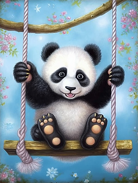 Panda 5d Diy Diamond Painting Kits UK Handwork Hobby MJ8079