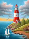 Lighthouse 5d Diy Diamond Painting Kits UK Handwork Hobby MJ8427