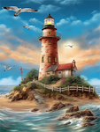 Lighthouse 5d Diy Diamond Painting Kits UK Handwork Hobby MJ8428