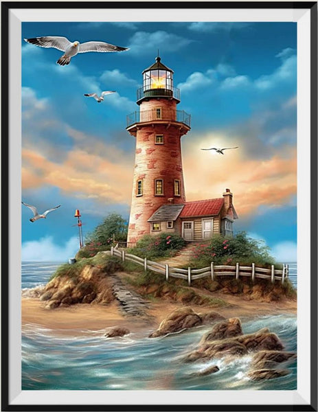 Lighthouse 5d Diy Diamond Painting Kits UK Handwork Hobby MJ8428