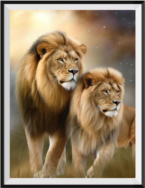 Lion 5d Diy Diamond Painting Kits UK Handwork Hobby MJ9230