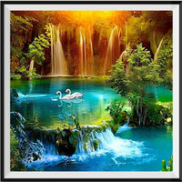 Waterfall 5d Diy Diamond Painting Kits UK Handwork Hobby VM9466