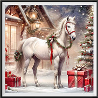 Christmas Horse 5d Diy Diamond Painting Kits UK Handwork Hobby FL3332